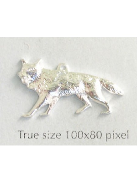 Wolf Charm Silver Plated