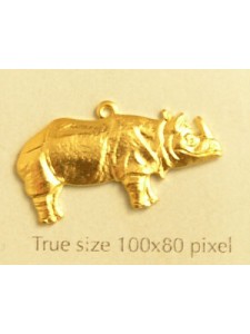 Rhino Charm Gold Plated