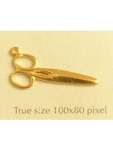 Closed Scissors Charm Gold Plated
