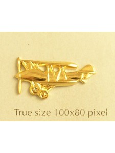 Biplane Charm Gold Plated