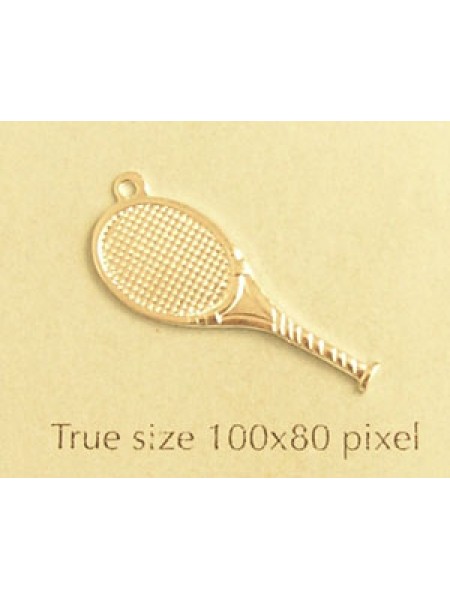 Tennis Racquet Charm Silver Plated