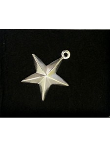 Military Star Charm Silver Plated