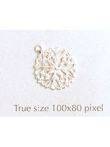 Filigree Charm 12mm with ring Silv plate