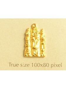 Totem Poles Charm Gold Plated