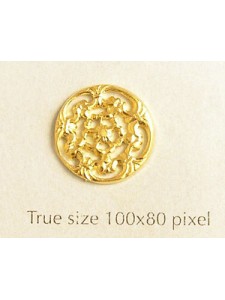 Round Filigree 14mm - flat Gold plated