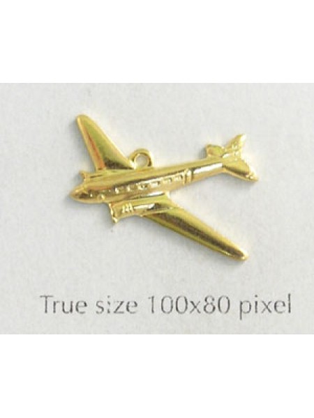 Airplane Charm Gold Plate