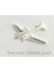 Airplane Charm Silver Plate