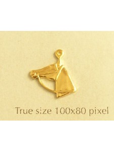 Horse Head Charm Gold Plataed