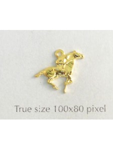 Racehorse Charm Small Gold Plated