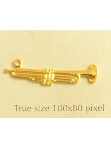 Trumpet Charm Gold Plated
