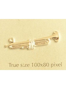 Trumpet Charm Silver Plated