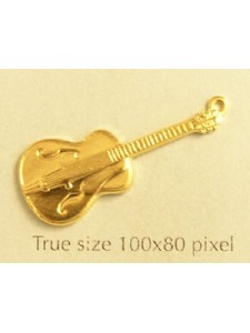 Guitar Charm Gold Plated