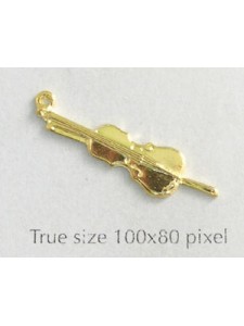 Violin Charm  Gold Plated