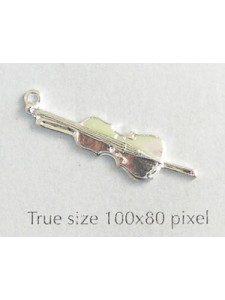 Violin Charm  Silver Plated