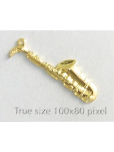 Saxophone Charm Gold Plated