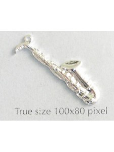 Saxophone Charm Silver Plated