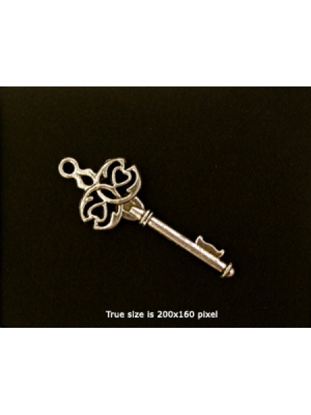 Key 45mm long  2mm thick Antique Silver
