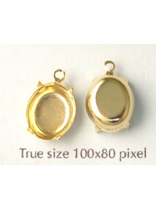 Setting 12x10mm Oval CB 1 ring Gold plat