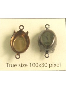 Setting 12x10mm Oval CB 2 ring Antique