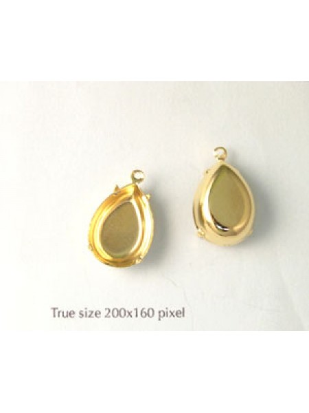 Setting 18x13mm Pear CB 1 ring Gold plat