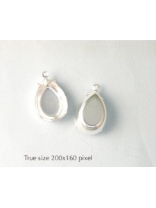 Setting 18x13mm Pear CB 1 ring Silver pl