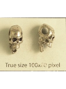 Skull Bead large hole 13mm Pewter