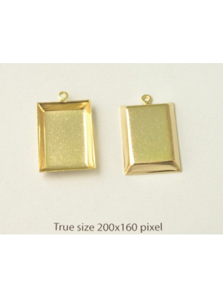 Rectangle Frame ~22x16mm 1-ring Gold pl.