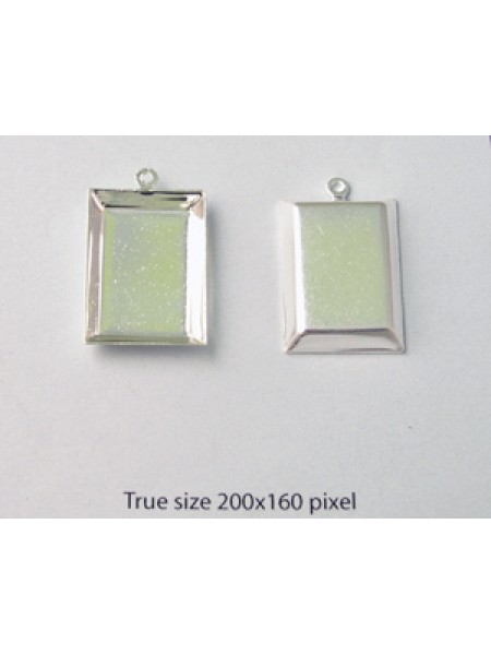 Rectangle Frame ~22x16mm 1-r Silv. Pl.