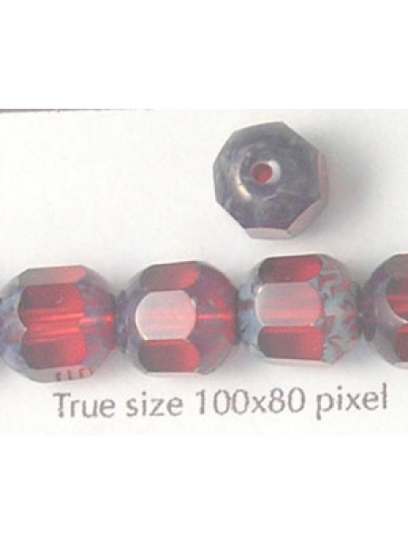 CZ Tube 10mm Ruby With Stone effect