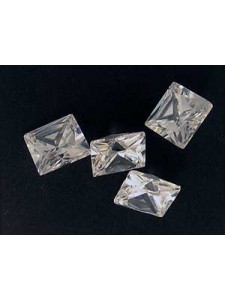 CZ AAA Square 8x8mm White -per 4 pcs