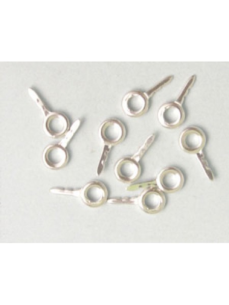 Flat Screw eye  Fine Silver Single item