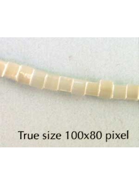 Cats Eye Cube Bead 3mm White - Strand