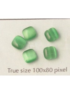 Cats Eye Square Disc 6mm Emerald