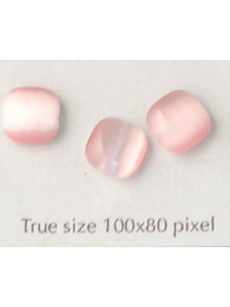 Cats Eye Square Disc 8mm Pink