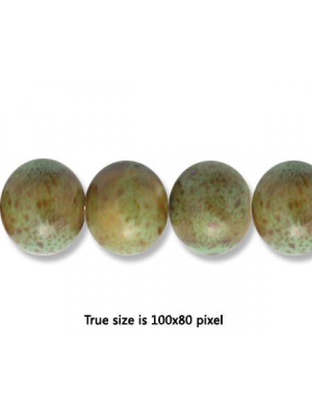 Ceramic Round Bead 10mm  Antique Green