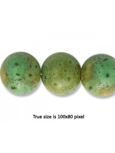 Ceramic Round Bead 12mm  Antique Green