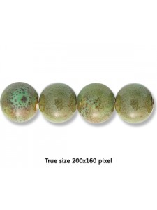 Ceramic Round Bead 16mm  Antique Green