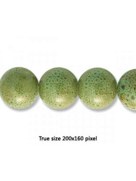 Ceramic Round Bead 20mm  Antique Green