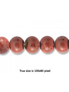 Ceramic Round Bead 8mm  Antique Red