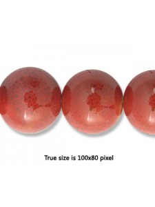 Ceramic Round Bead 14mm  Antique Red