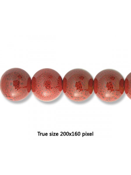 Ceramic Round Bead 16mm  Antique Red
