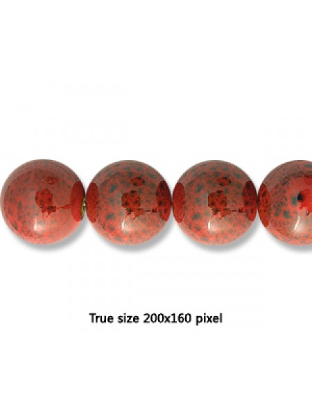 Ceramic Round Bead 18mm  Antique Red