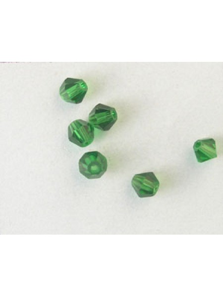 Chinese Bi-cone Bead 4mm Emerald