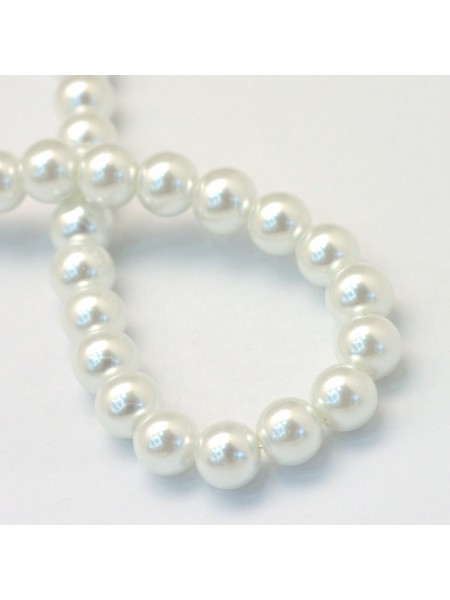 Glass Pearl 3mm Round White ~220 pcs