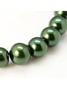 Glass Pearl 4mm Round Dark Green ~215