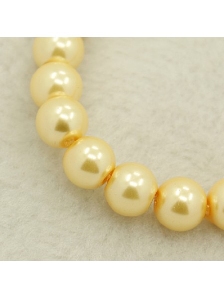 Glass Pearl 4mm Round Lemon Chiffon ~215