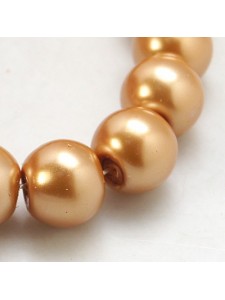 Glass Pearl 4mm Round Lt Brown ~215