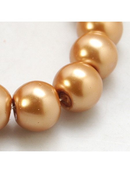 Glass Pearl 4mm Round Lt Brown ~215