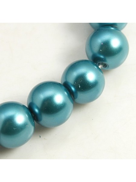 Glass Pearl 4mm Round Teal ~215