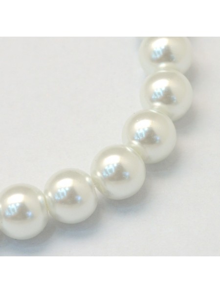 Glass Pearl ~5-6mm Round White ~186 pcs